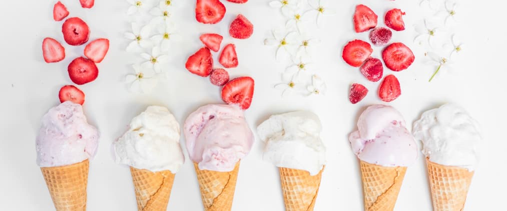 composition of strawberry and ice-cream